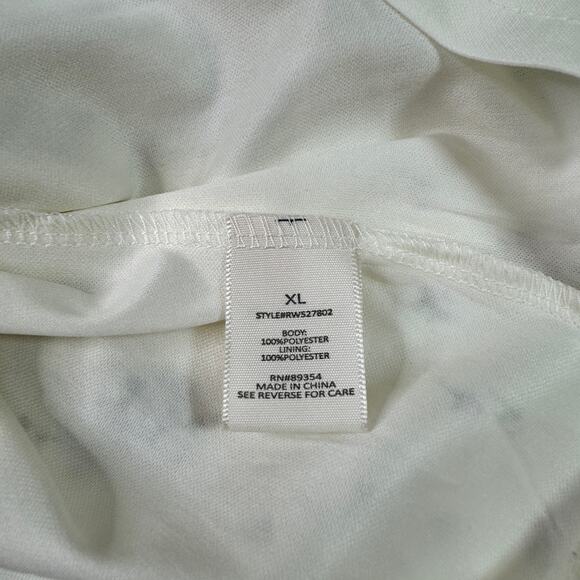 Floral Chiffon Tiered Mini Dress Women's XL Ivory Cottagecore Coquette Prarie - Picture 11 of 16